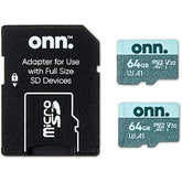حافظ على بطاقة الذاكرة micro SDXC (عبوة من قطعتين) مع محول 100 ميجابايت/ثانية 64 جيجابايت